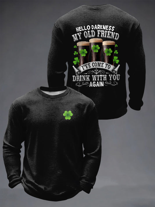 Men's Hello Darkness My Old Friend Waffle Long Sleeve T-Shirt