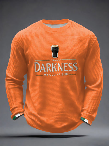 Men's Hello Darkness My Old Friend Waffle Long Sleeve T-Shirt