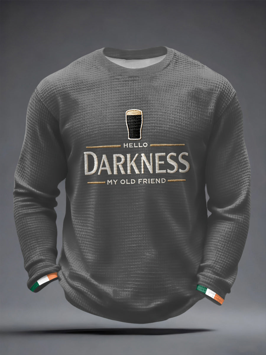 Men's Hello Darkness My Old Friend Waffle Long Sleeve T-Shirt