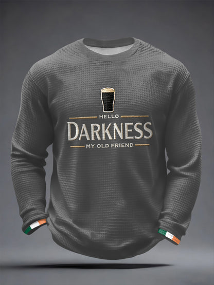 Men's Hello Darkness My Old Friend Waffle Long Sleeve T-Shirt