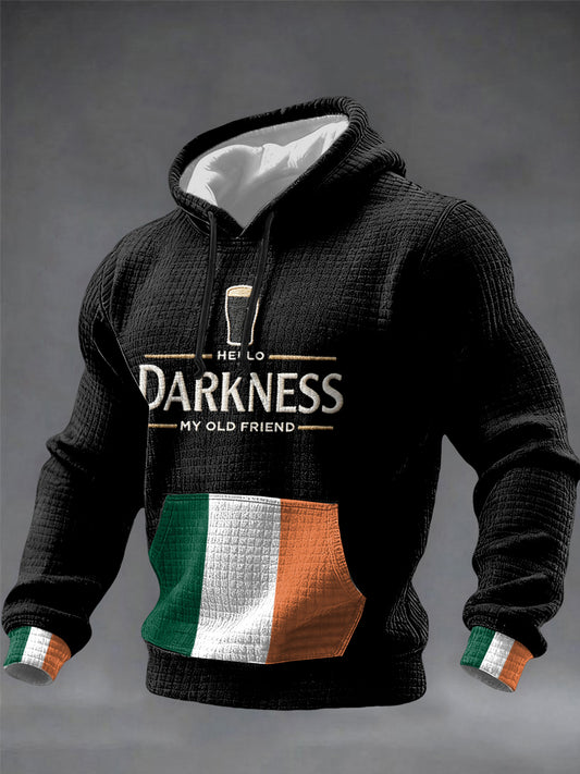 Men's Men's Hello Darkness My Old Friend Checkered Cotton Hoodie