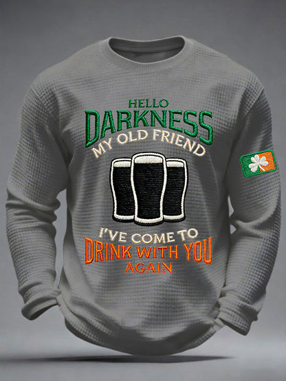 Men's Hello Darkness My Old Friend Waffle Long Sleeve T-Shirt