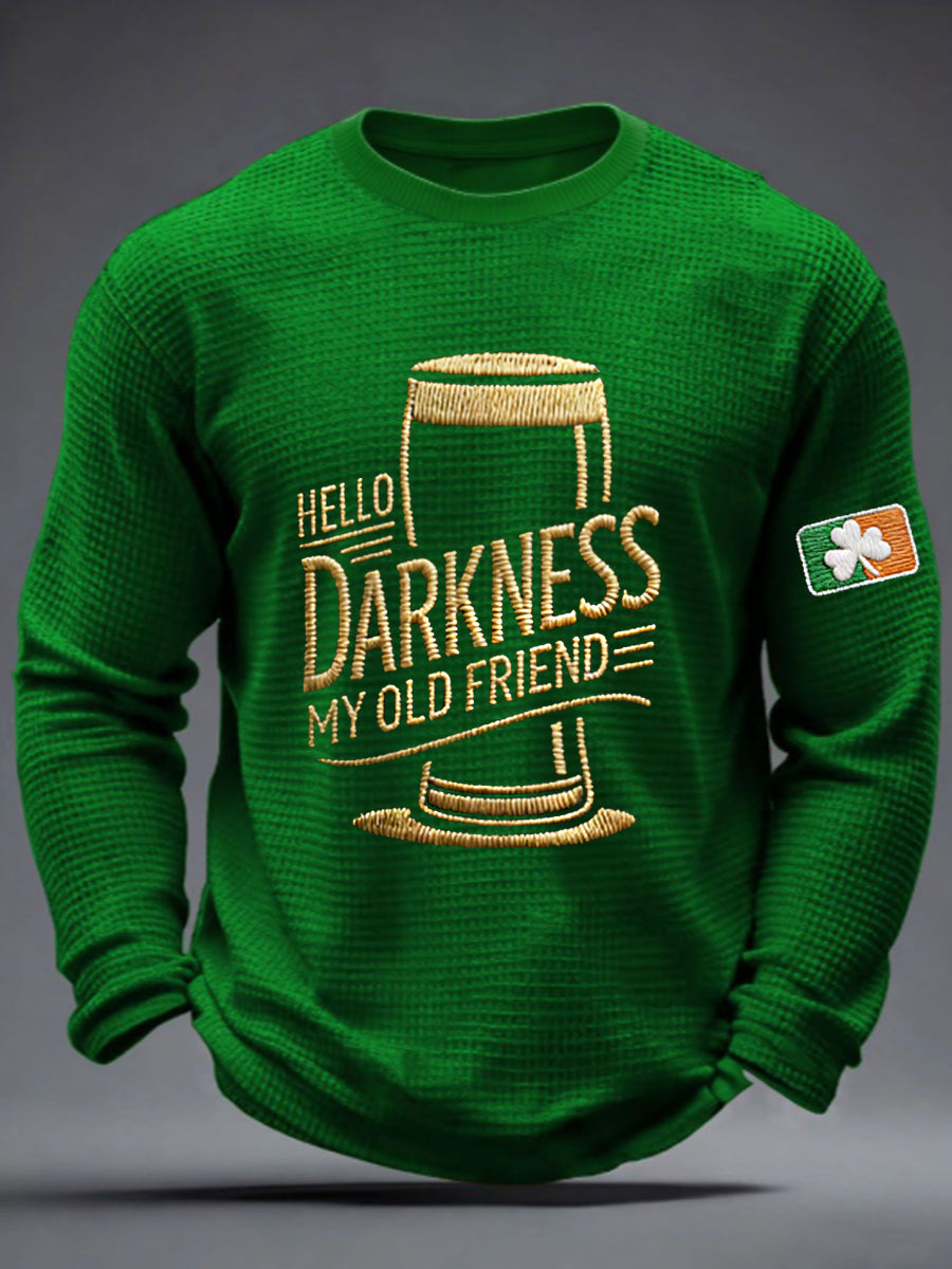 Men's Hello Darkness My Old Friend Waffle Long Sleeve T-Shirt