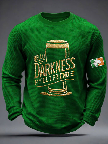 Men's Hello Darkness My Old Friend Waffle Long Sleeve T-Shirt
