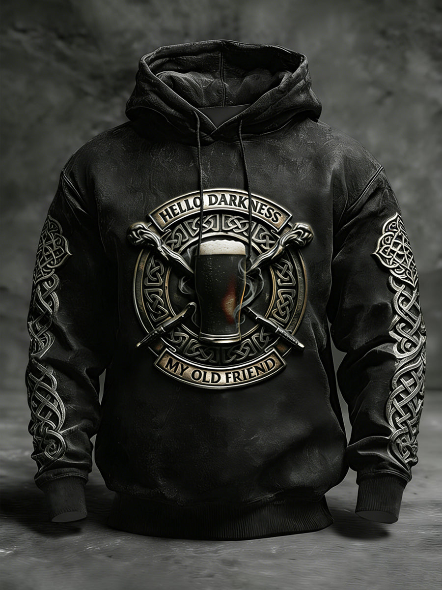 Men's Hello Darkness My Old Friend Print Hoodie