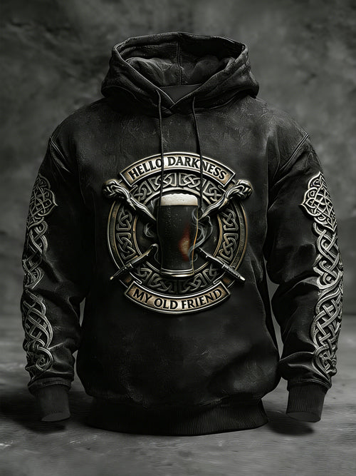 Men's Hello Darkness My Old Friend Print Hoodie