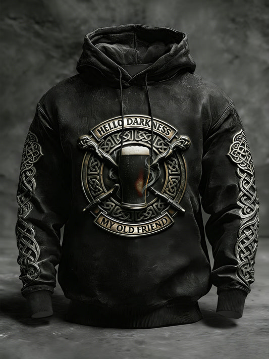 Men's Hello Darkness My Old Friend Print Hoodie