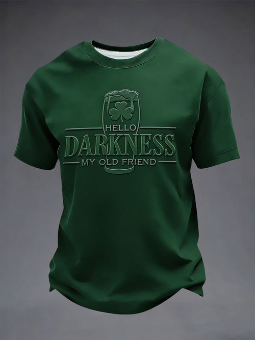 Men's Hello Darkness My Old Friend Patchwork Print T-shirt