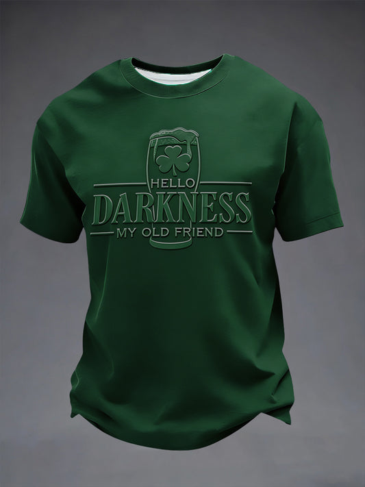 Men's Hello Darkness My Old Friend Patchwork Print T-shirt