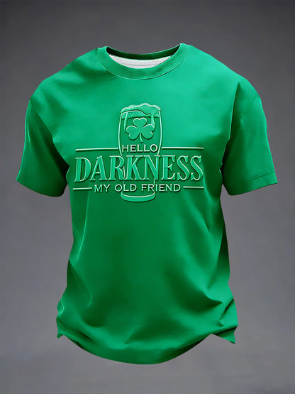 Men's Hello Darkness My Old Friend Patchwork Print T-shirt