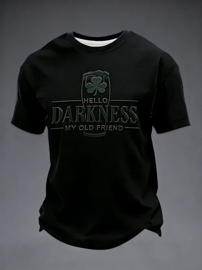 Men's Hello Darkness My Old Friend Patchwork Print T-shirt