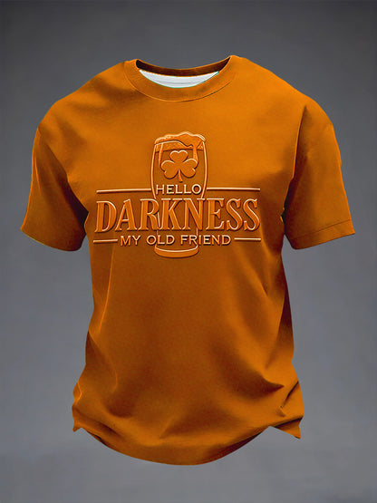 Men's Hello Darkness My Old Friend Patchwork Print T-shirt