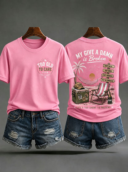 Women's 'my give a damn is broken' T-shirts