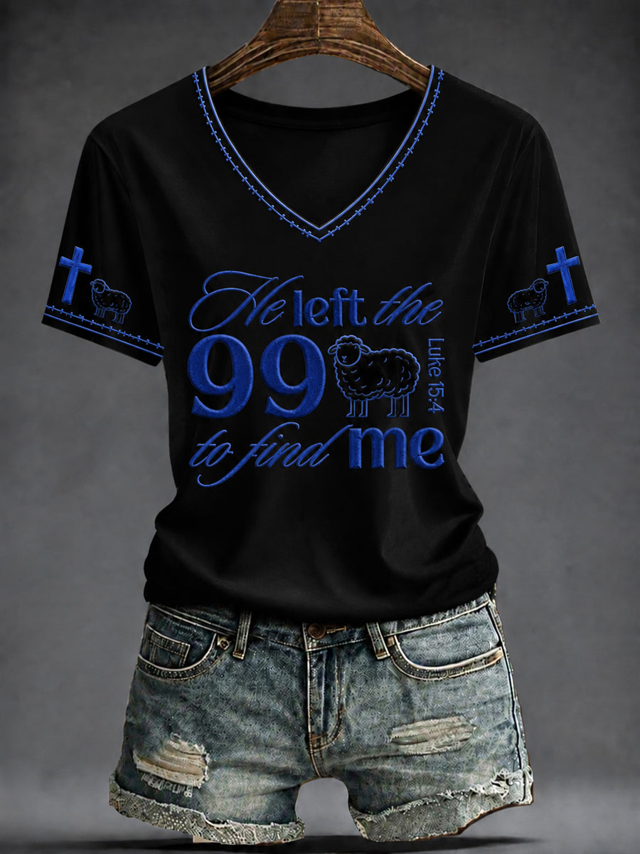 Women's Faith Printed V-neck T-shirt