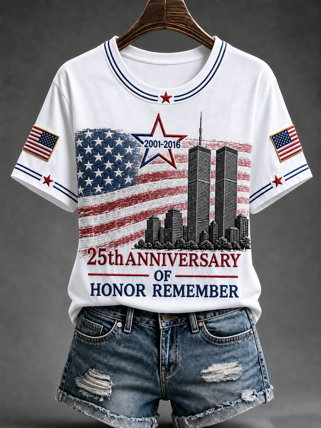 Women's American Patriot Day Short-sleeved T-shirt