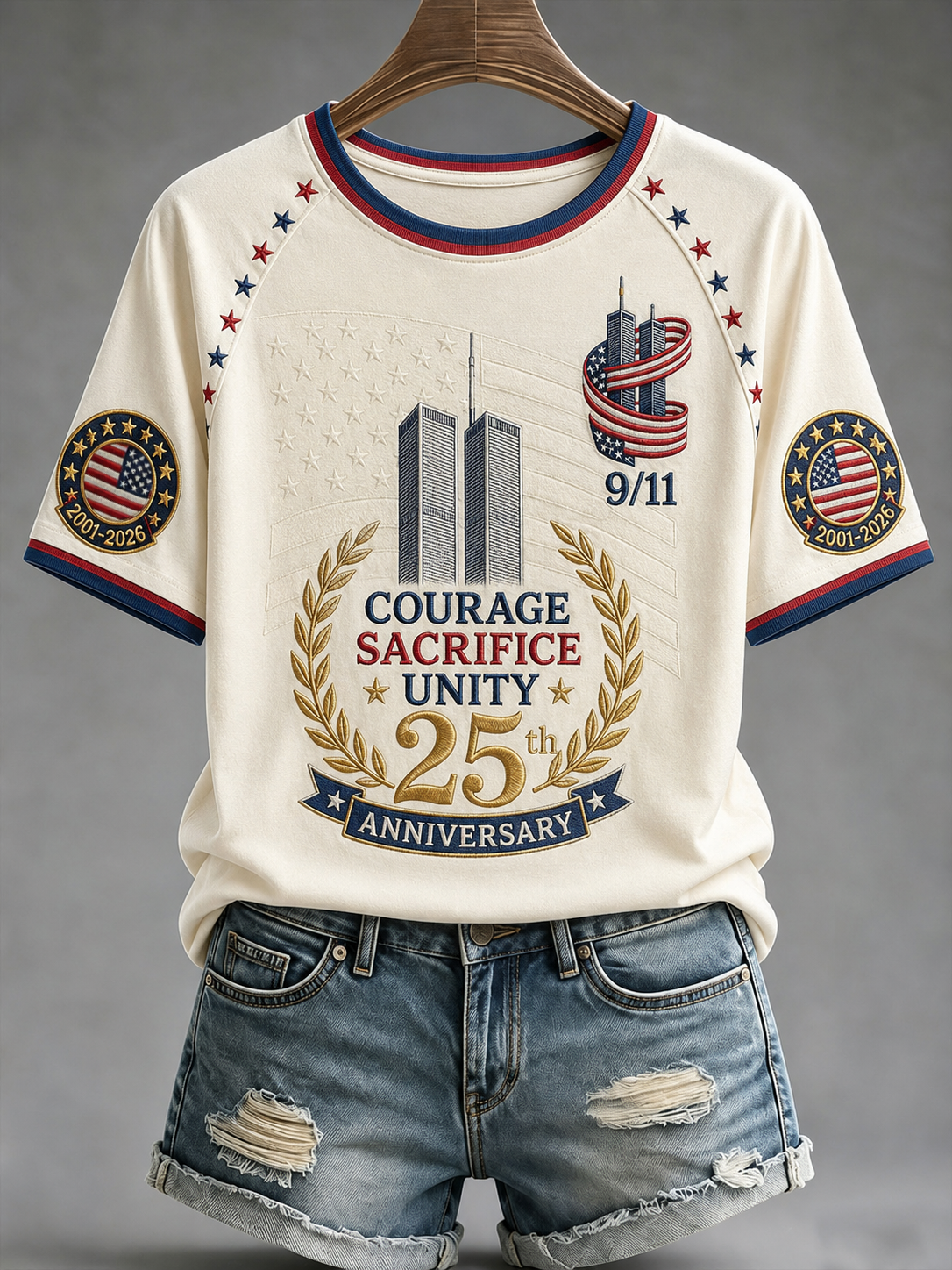 Women's America's 9/11 Patriot Day Round Neck Short Sleeve T-shirt