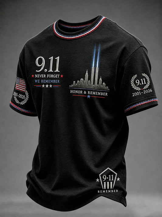 Men's 9.11 Never Forget We Remember Short Sleeves T-shirt