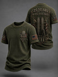Men's WE WILL NEVER FORGET 9/11 25 YEARS 2001-2026 Waffle  Tee