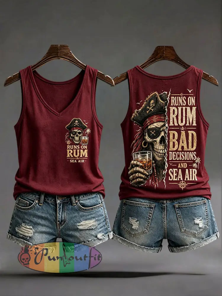 Women's 'Runs On Rum, Bad Decisions, And Sea Air' Vests