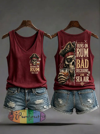 Women's 'Runs On Rum, Bad Decisions, And Sea Air' Vests