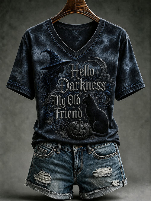 Women's Hello Darkness My Old Friend Print T-shirt