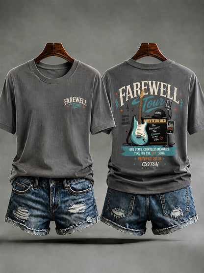 Women's Retirement Farewell Tour Music Theme Casual T-shirt