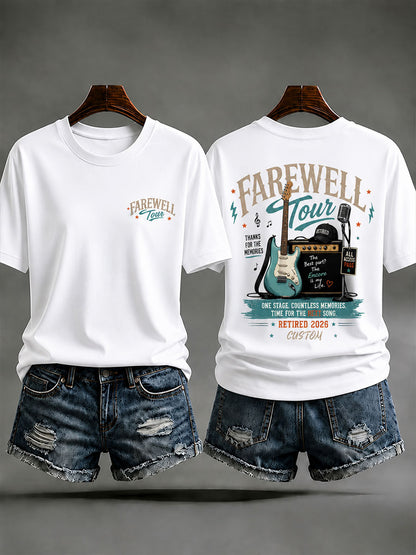 Women's Retirement Farewell Tour Music Theme Casual T-shirt