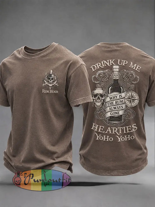 Men's "Why the rum is always gone" Fun Pirate Rum Casual T-shirt