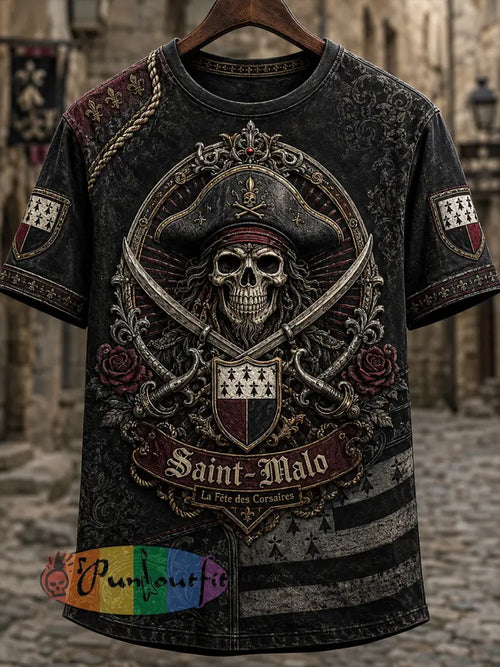 Men's Saint-Malo Privateer Gothic France Short Sleeves T-Shirt