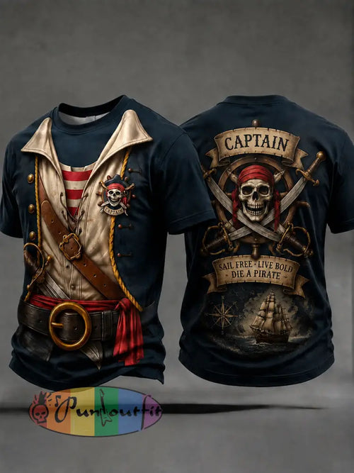 Men's Pirate Captain Printed T-Shirts