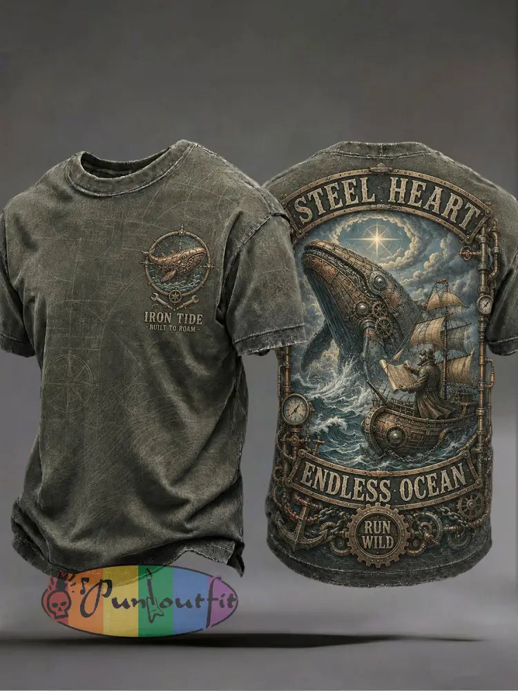 Men's "steel heart endless ocean" T-shirts