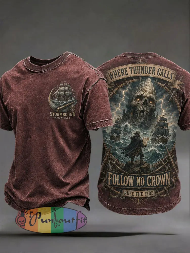 Men's "where thunder calls follow no crown rule the tide" T-shirts