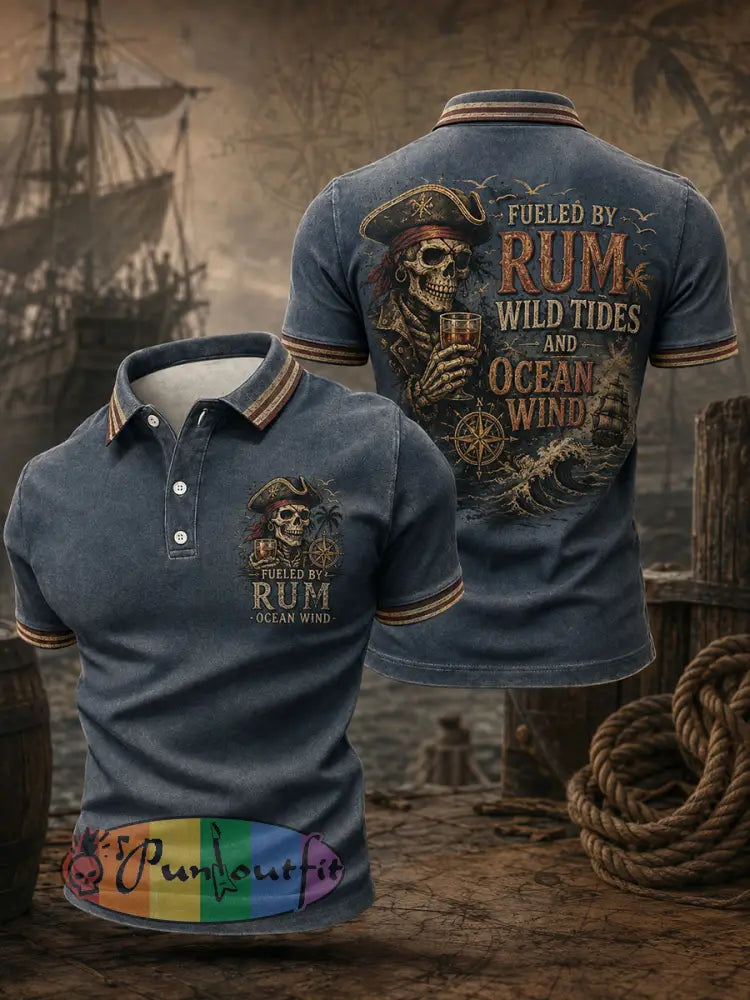 MEN'S "FUELED BY RUM WILD TIDES AND OCEAN WIND" TOPS