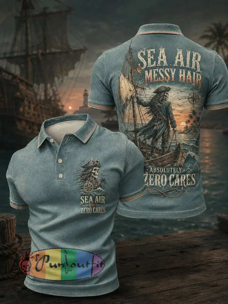 Men's "SEA AIR MESSY HAIR ABSOLUTELY ZERO CARES" Tops