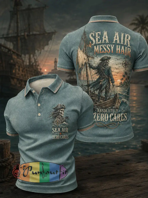Men's "SEA AIR MESSY HAIR ABSOLUTELY ZERO CARES" Tops