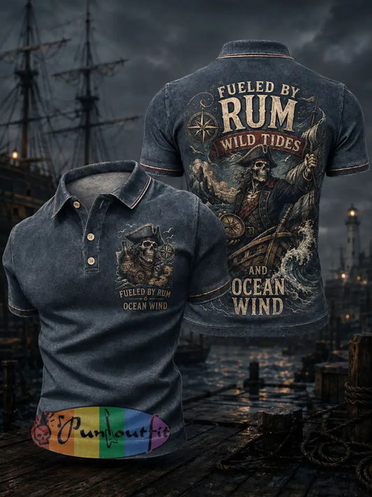MEN'S "FUELED BY RUM WILD TIDES AND OCEAN WIND" TOPS
