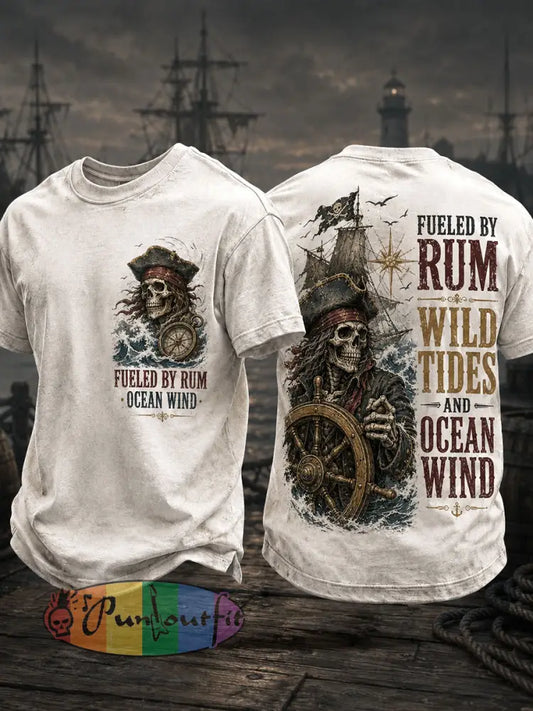 MEN'S "FUELED BY RUM WILD TIDES AND OCEAN WIND" TOPS
