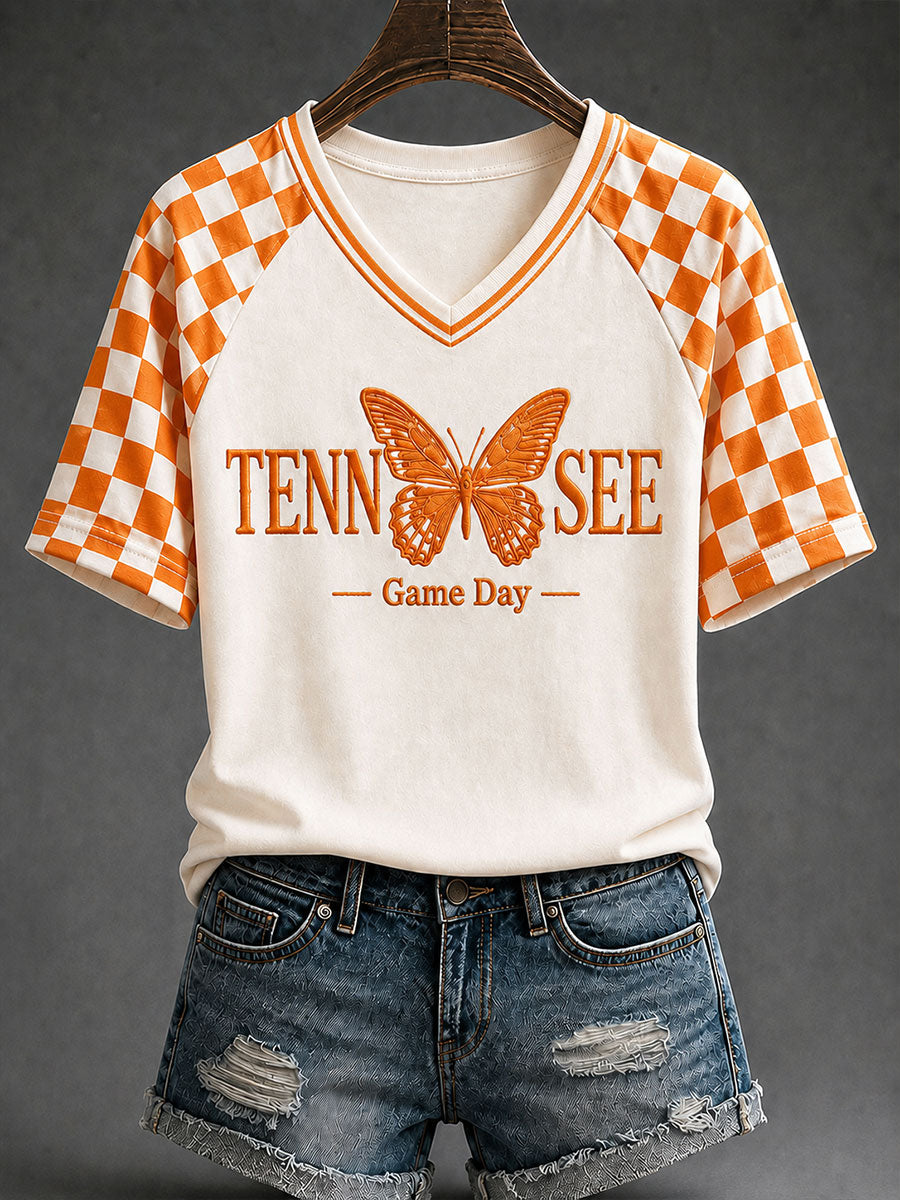 Women's Tennessee Football Game Day Casual Printed T-shirt