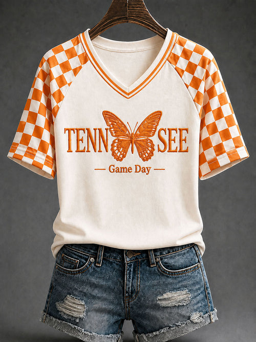 Women's Tennessee Football Game Day Casual Printed T-shirt