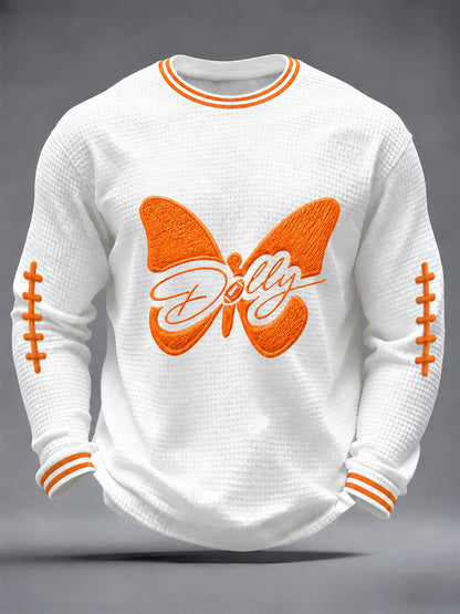 Men's Game Day Football Waffle Print Casual T-Shirt
