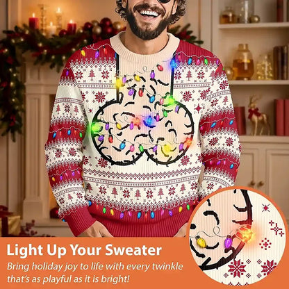 Funny Christmas Gift For Bald Dad Papa Husband - Personalized Unisex Ugly Sweater