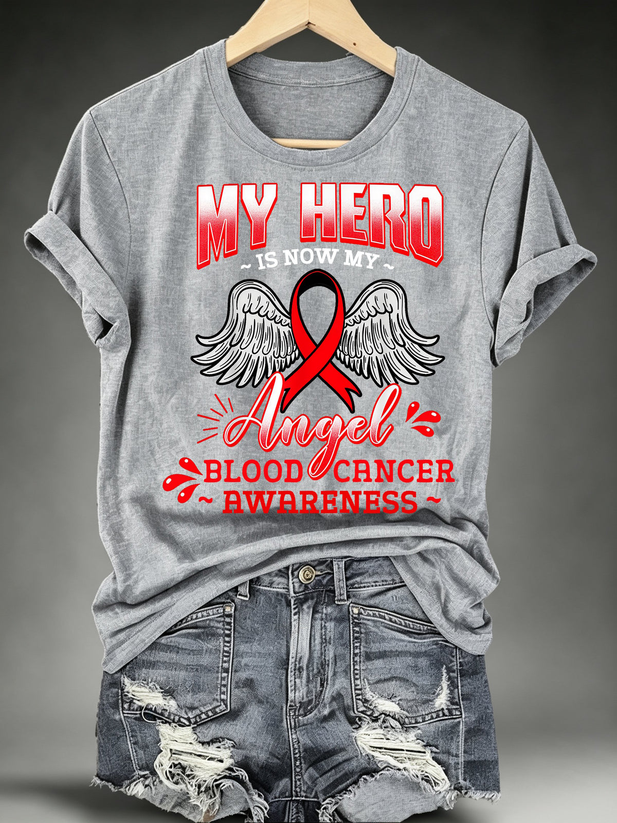 Women's BLOOD CANCER AWARENESS Print T-Shirt