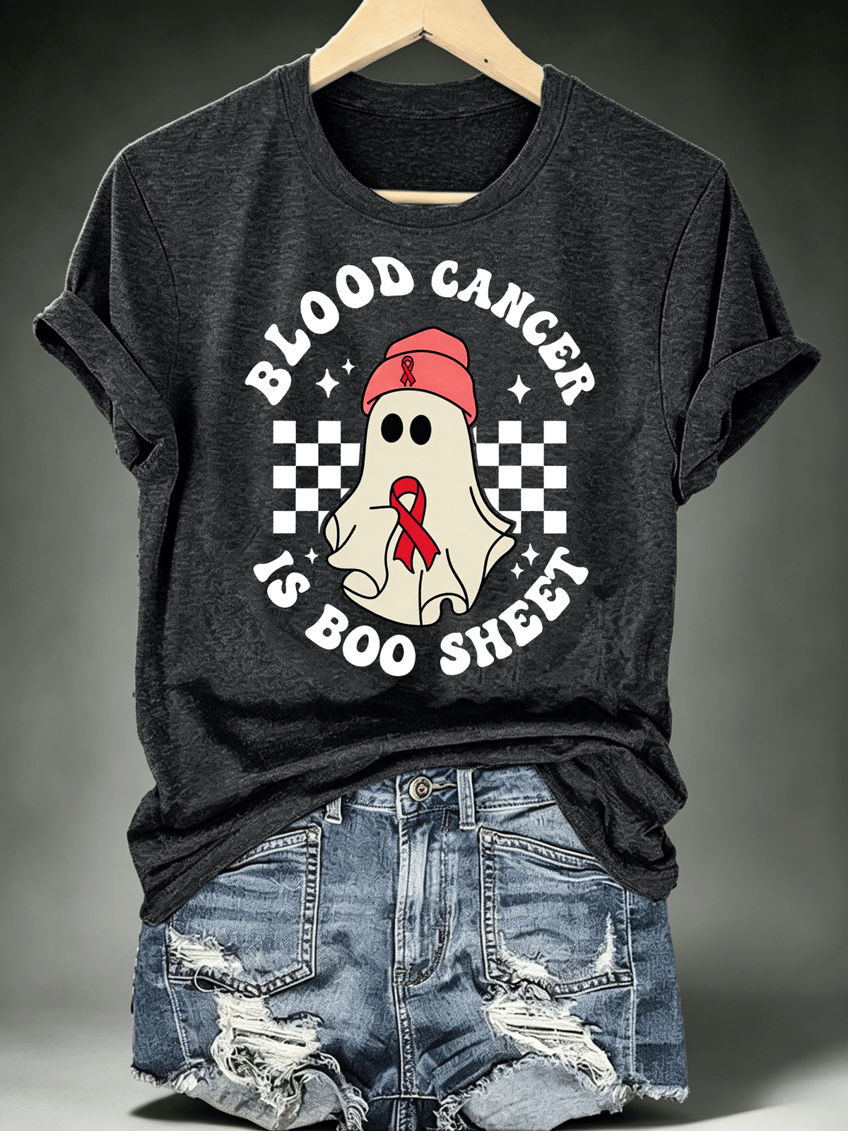 Women's BLOOD CANCER IS BOO SHEET Print T-Shirt