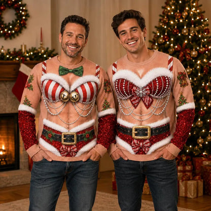 Personalized Funny 3D Chest Christmas Sweatshirt