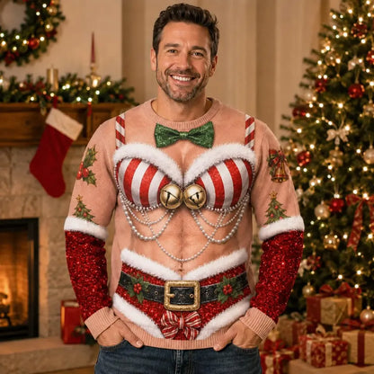 Personalized Funny 3D Chest Christmas Sweatshirt