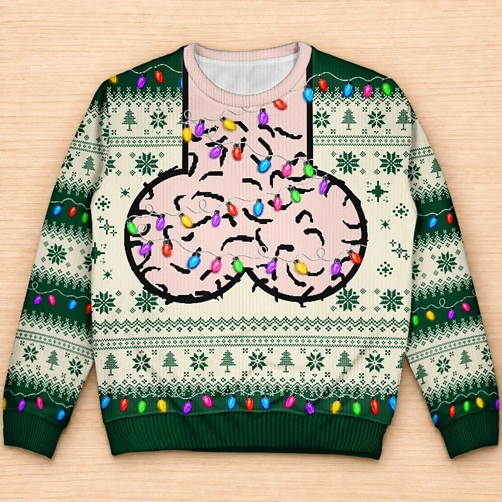 Funny Christmas Gift For Bald Dad Papa Husband - Personalized Unisex Ugly Sweater
