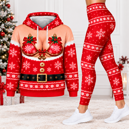 Funny Christmas Hoodie & Leggings Set – Festive Snowflake Outfit
