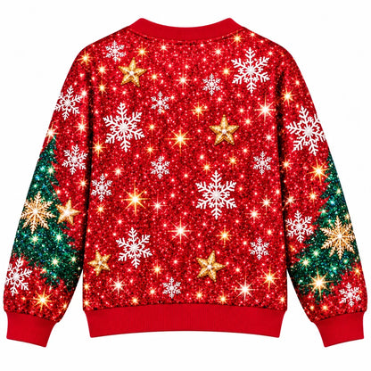Women’s Funny Christmas Ugly Sweater – Sparkling Santa Corset Illusion Holiday Party Pullover