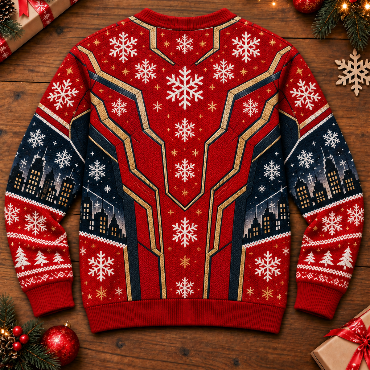 Custom Skin Tone Christmas Armor Sweater – Muscle Illusion Print