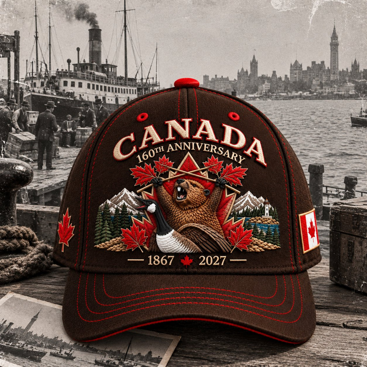 🍁 Canada 160th Anniversary 1867–2027 – Premium Heritage Cap• Comfortable Fit
